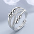 Rotatable Ring With Open Design Fashion Double-layered Hollow Line Anxiety Relief Rings For Women - Artigo Importado