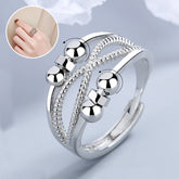 Rotatable Ring With Open Design Fashion Double-layered Hollow Line Anxiety Relief Rings For Women - Artigo Importado