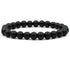 Classic Black Matte Green Malachite Bracelets Suitable Women Men Elastic Strand Jewelry - Artigo Importado