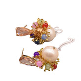 GLSEEVO Natural  Water White Pearl  Drop Earring 925 Sterling Silver For Women Girls Pendant Colorful  Fine Jewelry GE0818 - Artigo Importado