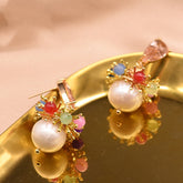 GLSEEVO Natural  Water White Pearl  Drop Earring 925 Sterling Silver For Women Girls Pendant Colorful  Fine Jewelry GE0818 - Artigo Importado