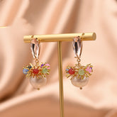 GLSEEVO Natural  Water White Pearl  Drop Earring 925 Sterling Silver For Women Girls Pendant Colorful  Fine Jewelry GE0818 - Artigo Importado