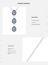 Sterling Silver Light Luxury Full Diamond Y-shaped Chain Necklace For Women - Artigo Importado