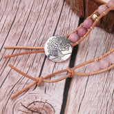 Natural Stone Bracelet  Quartz Leather Wrap Bracelets For Women Rose Gems Beads Jewelry 5 Strand - Artigo Importado