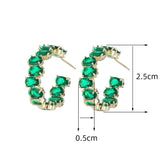 Exaggerated Temperamental Zircon C- Shaped Eardrop Earring Women - Artigo Importado