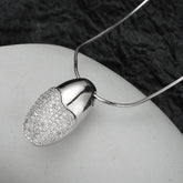 Simple Entire Sterling Silver Diamond-studded Necklace Women - Artigo Importado