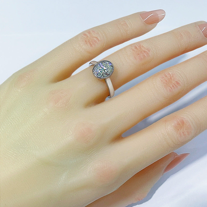 Mozanite And Diamond Ring For Women - Artigo Importado