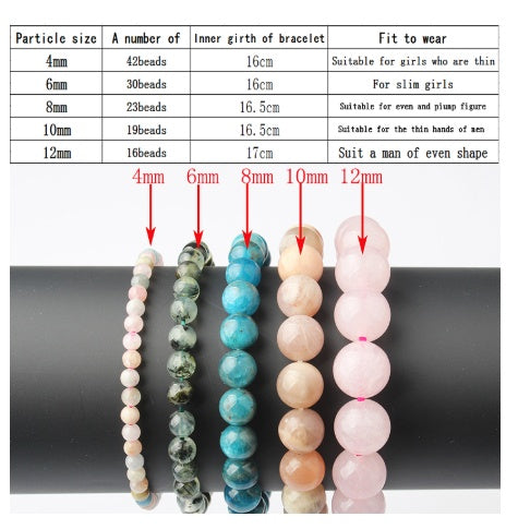 Natural Blue Apatite Bracelets Are Suitable For Men And Women To Wear Elastic Beaded Jewelry - Artigo Importado