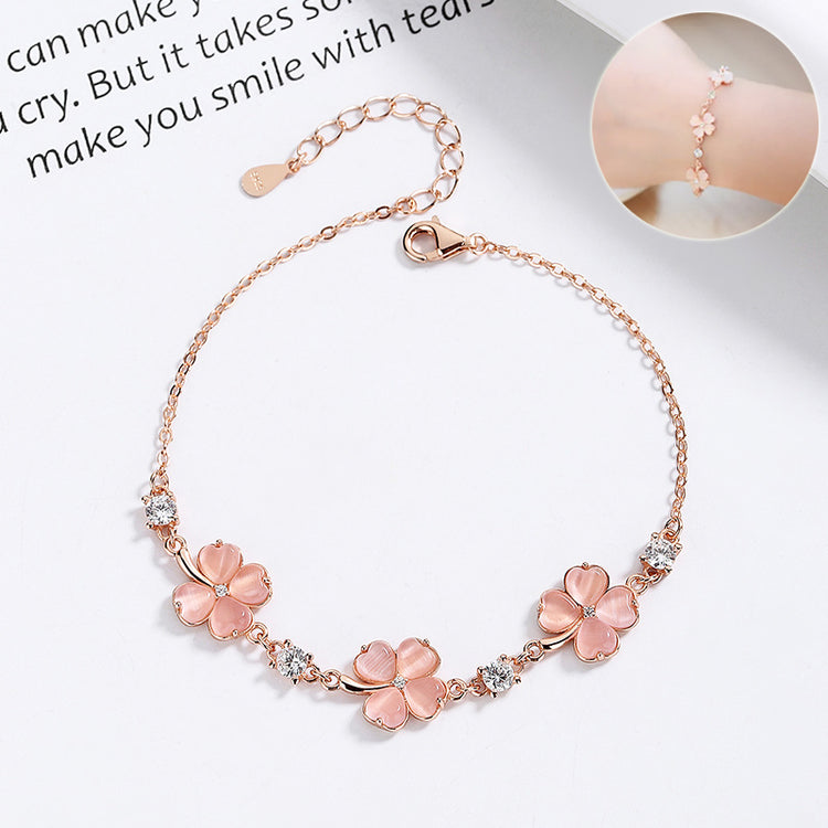 Fashion Jewelry Opal Crystal Gemstones Chain Bracelets For Women Femme Zircon Diamonds Rose Gold Jewelry Bijoux Mujer Cute Girlfriend Gifts - Artigo Importado