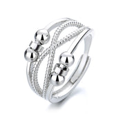 Rotatable Ring With Open Design Fashion Double-layered Hollow Line Anxiety Relief Rings For Women - Artigo Importado