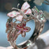 Adjustable Crystal Butterfly Flower Ring For Women - Artigo Importado