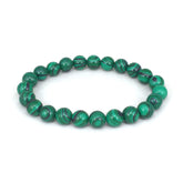 Classic Black Matte Green Malachite Bracelets Suitable Women Men Elastic Strand Jewelry - Artigo Importado