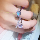 S925 Sterling Silver Solitaire Diamond Solitaire Diamond Ring 123 carat Diamond Ring Wedding Engagement Ring Women - Artigo Importado