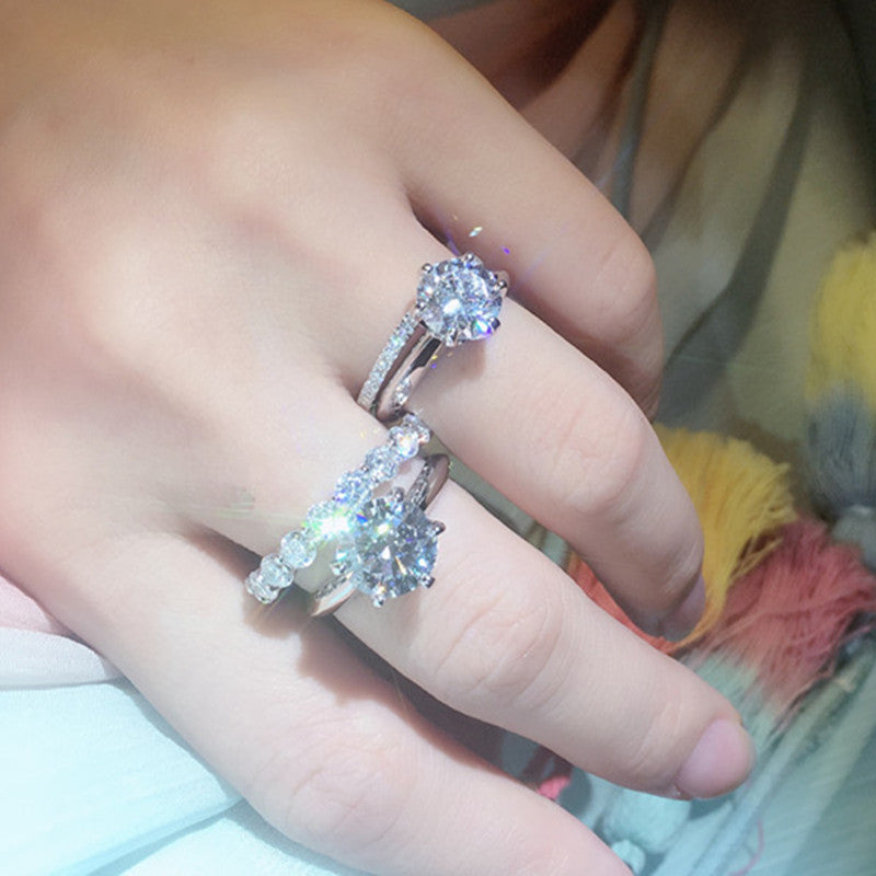 S925 Sterling Silver Solitaire Diamond Solitaire Diamond Ring 123 carat Diamond Ring Wedding Engagement Ring Women - Artigo Importado