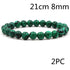 Classic Black Matte Green Malachite Bracelets Suitable Women Men Elastic Strand Jewelry - Artigo Importado