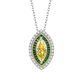 New 925 Silver Necklace 613 Yellow Diamond Horse Eye Pendant For Women - Artigo Importado
