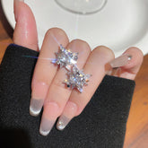 Sparking Snowflake Earrings For Women Shiny Zircon  Firework Exquisite Earring Christmas New Year Party Jewelry - Artigo Importado