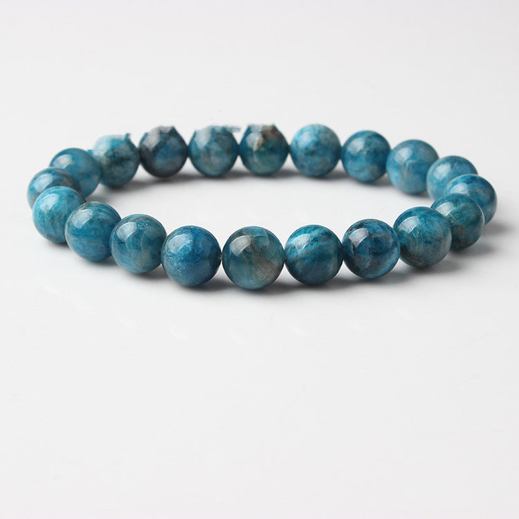 Natural Blue Apatite Bracelets Are Suitable For Men And Women To Wear Elastic Beaded Jewelry - Artigo Importado