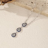 Sterling Silver Light Luxury Full Diamond Y-shaped Chain Necklace For Women - Artigo Importado