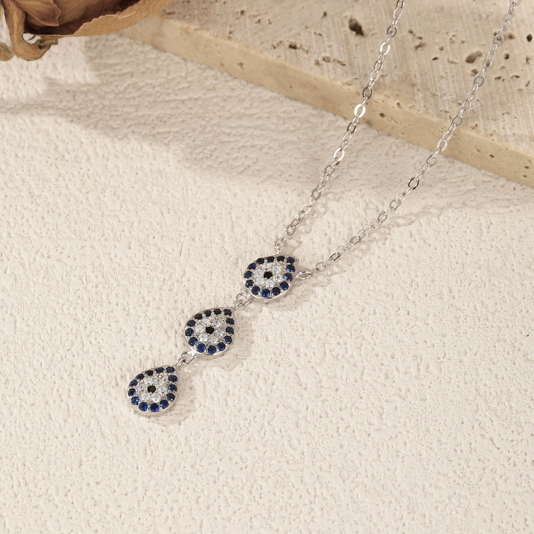 Sterling Silver Light Luxury Full Diamond Y-shaped Chain Necklace For Women - Artigo Importado