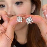Sparking Snowflake Earrings For Women Shiny Zircon  Firework Exquisite Earring Christmas New Year Party Jewelry - Artigo Importado