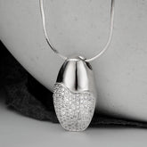 Simple Entire Sterling Silver Diamond-studded Necklace Women - Artigo Importado