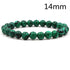 Classic Black Matte Green Malachite Bracelets Suitable Women Men Elastic Strand Jewelry - Artigo Importado