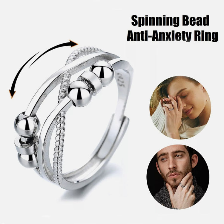 Rotatable Ring With Open Design Fashion Double-layered Hollow Line Anxiety Relief Rings For Women - Artigo Importado