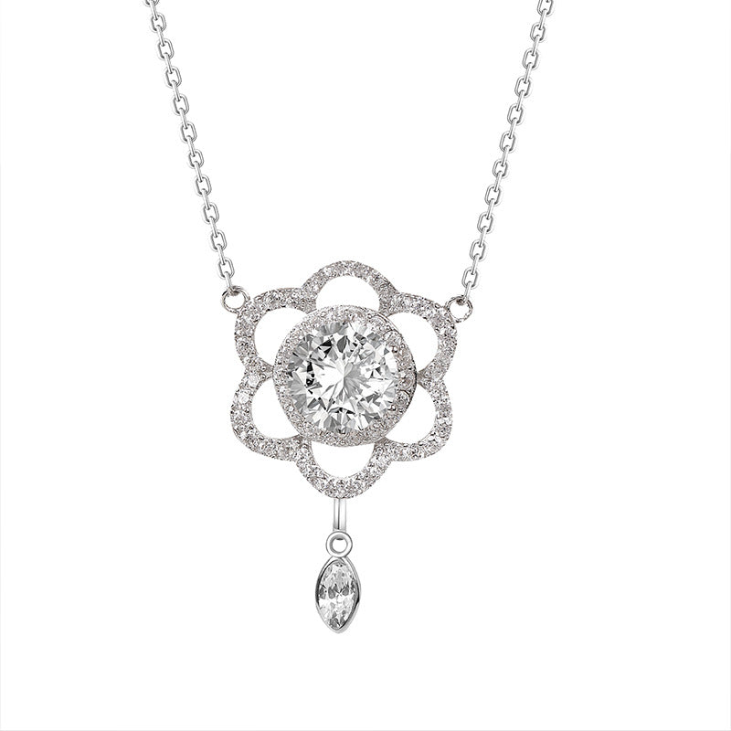 S925 Silver Fashion Design Inlaid Zirconium Diamond Necklace For Women - Artigo Importado