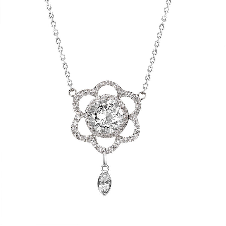 S925 Silver Fashion Design Inlaid Zirconium Diamond Necklace For Women - Artigo Importado