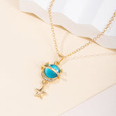 Fashion Diamond Planet Pendant Alloy Necklace For Women - Artigo Importado
