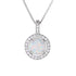 925 Sterling Silver Light Luxury Full Diamond Round Opal Stone Necklace For Women - Artigo Importado