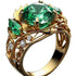 Elegant Emerald And Diamond Ring For Women With A Creative Floral Design - Artigo Importado