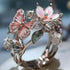 Adjustable Crystal Butterfly Flower Ring For Women - Artigo Importado
