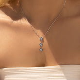 Sterling Silver Light Luxury Full Diamond Y-shaped Chain Necklace For Women - Artigo Importado