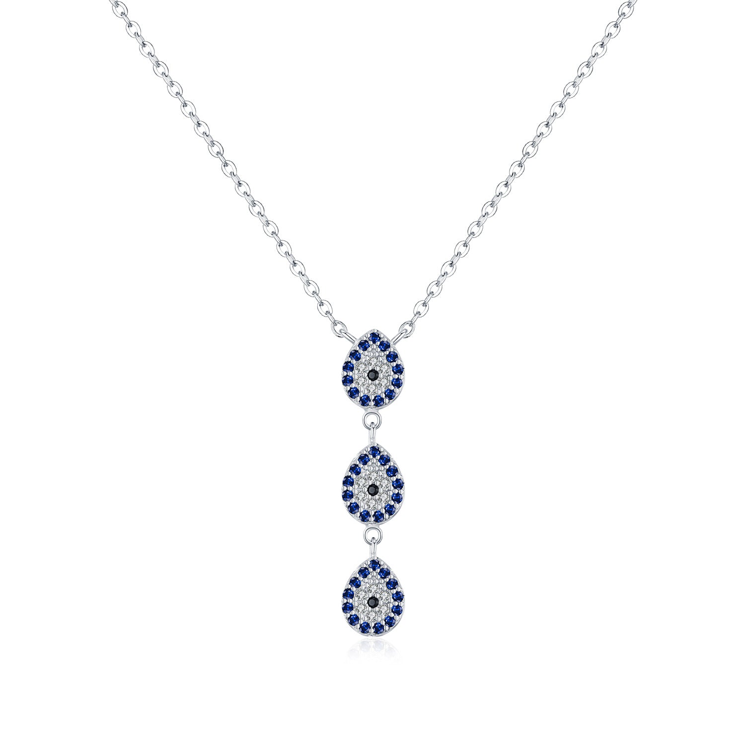 Sterling Silver Light Luxury Full Diamond Y-shaped Chain Necklace For Women - Artigo Importado