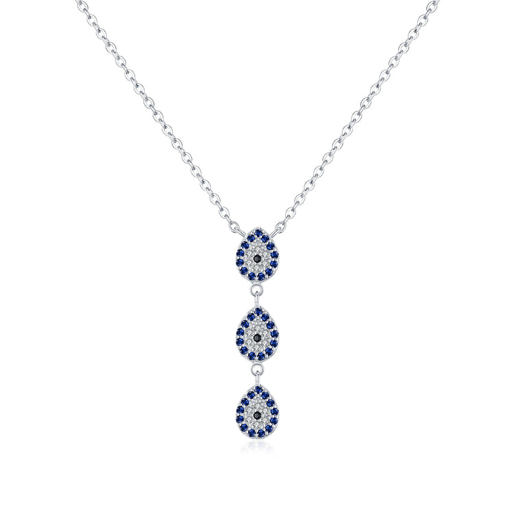 Sterling Silver Light Luxury Full Diamond Y-shaped Chain Necklace For Women - Artigo Importado