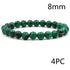 Classic Black Matte Green Malachite Bracelets Suitable Women Men Elastic Strand Jewelry - Artigo Importado